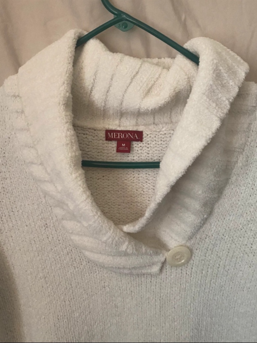 Merona Cream Shawl-Collar Button Knit Sweater